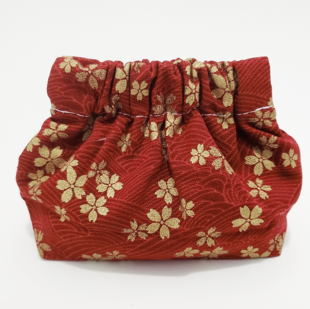 Japanese Coin Purse Pouch Wallet Blossom Red